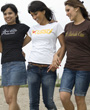 A group of young females walking wearing Brown Man Clothing Co. graphic design t.shirts.